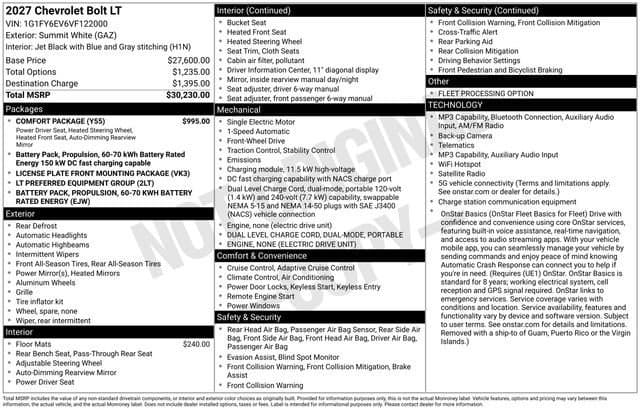 2027 Chevrolet Bolt LT — photo 1 of 2