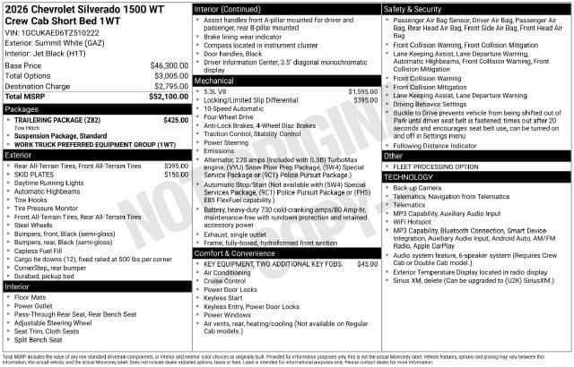 2026 Chevrolet Silverado 1500 Work Truck — photo 1 of 2